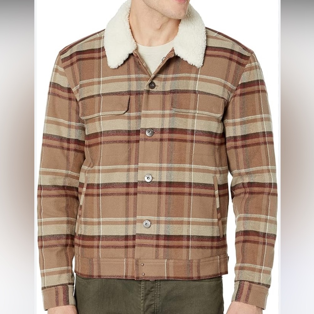 NWT Paige Men's Douglas Plaid Jacket burnt copper plaid size small